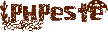 Logomarca marrom da conferência PHPeste